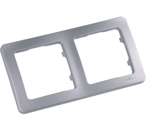 Рамка двухместная, скрытой установки, цвет серебро  Р402-06  HEGEL