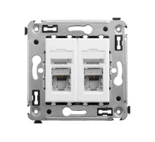 Розетка RJ-45 в стену, 5e двойная экранированная, "Avanti", "Белое облако" (замена на 4400764)  4400364  DKC