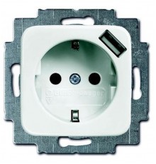 Розетка Schuko с устройством зарядным USB, 20 EUCBUSB-214-500, Reflex альпийский белый, 16А, 700 мА  2011-0-6175   2CKA002011A6175  ABB