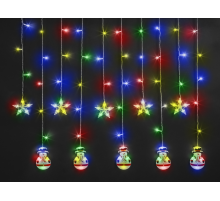 Гирлянда  95 026 NGF-D037-03 (бахрома звезды и снеговики RGBY 3*0.6м IP  95026  Navigator