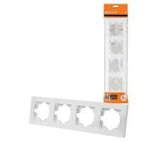 Рамка 4-х постовая белая "Сенеж"   SQ1816-0057  TDM