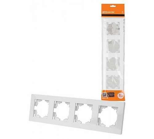 Рамка 4-х постовая белая "Сенеж"   SQ1816-0057  TDM
