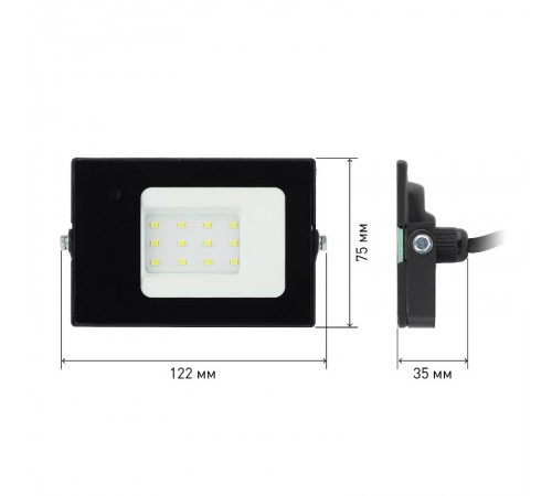 Прожектор светодиодный LPR-041-1-65K-010 10Вт 700Лм 6500К датчик нерегулир  Б0043573  ЭРА