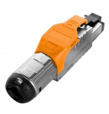 PLUE-8P8C-S-C6A-SH-OR Разъем полевой оконцовки RJ-45 (8P8C) под витую пару, для одножиль. кабеля, toolless, категория 6A  403347  Hyperline