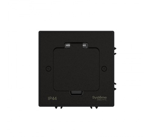 MultiDesk Лючок на 2 модуля IP44 с монтажной коробкой для бетонных полов ЧЁРНЫЙ матовый, тип MDK20  MDK20202MBC  SE