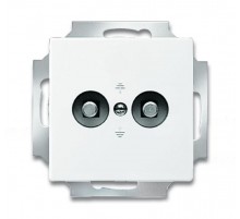 Розетка двойная для выравнивания потенциалов, серия solo/future, цвет альпийский белый  2495-0-0086   2CKA002495A0086  ABB