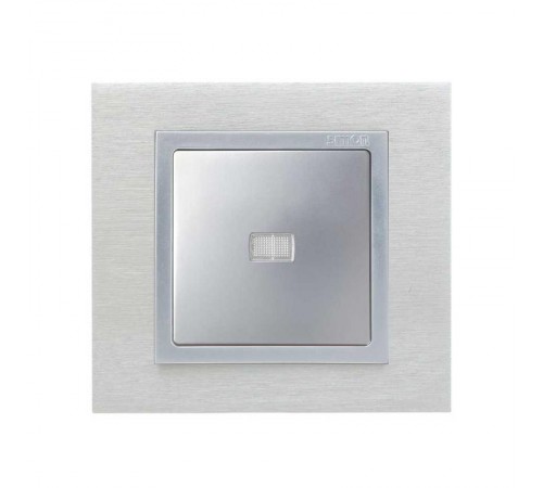 Simon 82 Клавиша для выключателя одноклавишного с подсветкой под пиктограммы, S82, S82N, алюминий  8200013-033  Simon