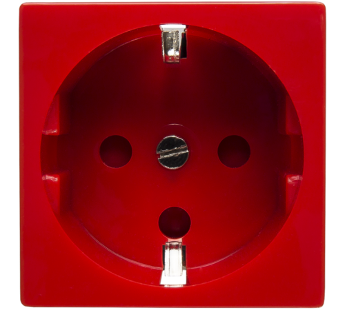 Розетка электрическая 2К+З для выделения чистого питания с замком (красный)  200002  SPL