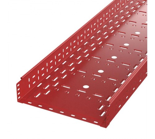 Лоток перфорированный Стандарт 400х100х3000 (1,0 мм) RAL 3000 (6 м/уп)  PR16.1910  Промрукав