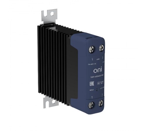 Реле твердотельное SSR1 40А 4-32В DC 24-480В AC с рад.  SSR1-40DA480-RAD  ONI
