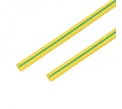 Термоусадочная трубка 10,0/5,0 мм, желто-зеленая, упаковка 50 шт. по 1 м  21-0007  REXANT