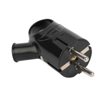 Вилка с кольцом с/з черн. 16А 250В EKF PROxima  AVK16-30  EKF