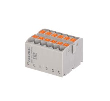 Блок распределительный, зажим push-in, 12 точек подключения 2,5 кв.мм, серый  DTP1-012-04SPUG  DKC