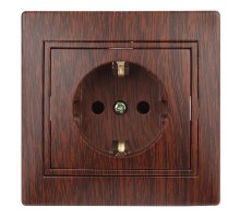 1-202-10 Intro Розетка 2P+E Schuko, 16А-250В, IP20, СУ, Plano, венге  Б0030060  Intro