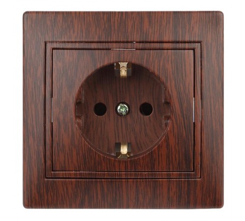 1-202-10 Intro Розетка 2P+E Schuko, 16А-250В, IP20, СУ, Plano, венге  Б0030060  Intro