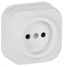 GLORY Розетка без з/к/ш о/у 10А РС20-2-ХБм белый матовый  ERH10-K01M-10  IEK