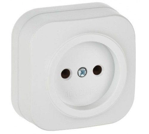 GLORY Розетка без з/к/ш о/у 10А РС20-2-ХБм белый матовый  ERH10-K01M-10  IEK