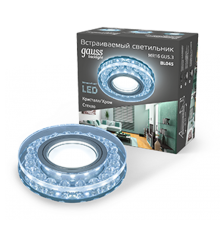 Светильник точечный встраиваемый Backlight BL045 Кругл. Кристалл/Хром, Gu5.3, LED 4100K  BL045  Gauss