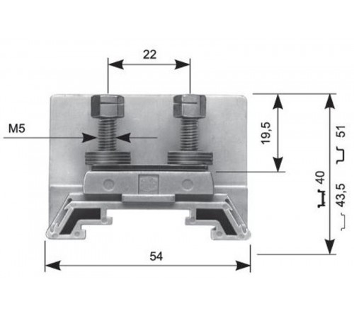 Клемма HD16/14.FF5.20 2шпильки  1SNA162979R0700  TE