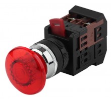Кнопка управления  AEА-22 "Грибок" красный d22мм 1з+1р (10/400/3200)  Б0045632  ЭРА
