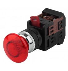 Кнопка управления  AEА-22 "Грибок" красный d22мм 1з+1р (10/400/3200)  Б0045632  ЭРА