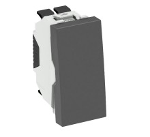 Переключатель одноклавишный 1-полюсный 10A 250В 0,5 модуля Modul45, 45х22,5 мм черный  6120922  OBO Bettermann