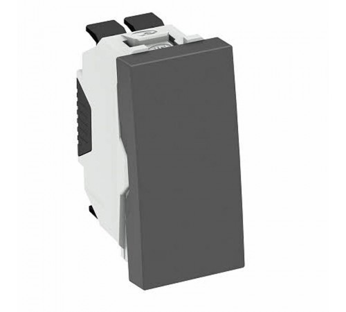 Переключатель одноклавишный 1-полюсный 10A 250В 0,5 модуля Modul45, 45х22,5 мм черный  6120922  OBO Bettermann