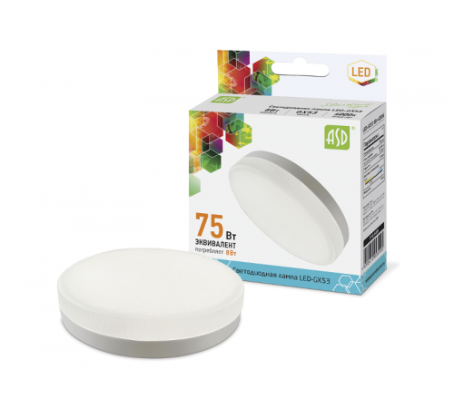 Лампа светодиодная LED-GX53-standard 8Вт 230В 4000К 720Лм  4690612005102  ASD