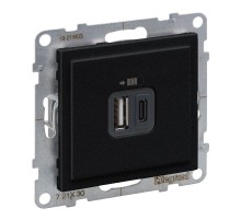 SUNO Зарядное устройство USB 2 выхода Тип А - Тип С Цвет "Антрацит"  721430  Legrand