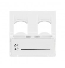 Вставка Mosaic 45x45, на 2 порта с прозрачной шторкой и увеличенным окном маркировки, белая  03-0162  REXANT