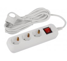 Удлинитель электрический ЭРА UDL-10-350-ES Greenline 3 розетки с заземлением с выключателем 5м ПВС 3x0.75мм2   Б0065080  ЭРА