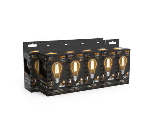 Лампа светодиодная Filament А70 30W 3000lm 2700К Е27 LED 1/10/40  102902130  Gauss