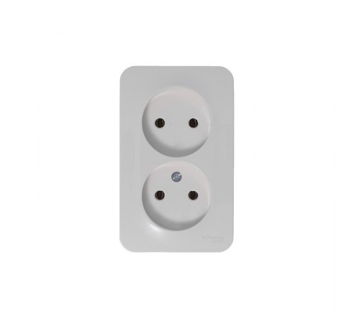 Blanca Белый О/У с изолирующей пластиной Розетка 2-ая без заземления без шторок 16А, 250В  BLNRA000211  SE