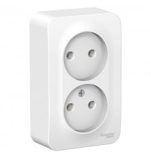 Blanca Белый О/У с изолирующей пластиной Розетка 2-ая без заземления без шторок 16А, 250В  BLNRA000211  SE