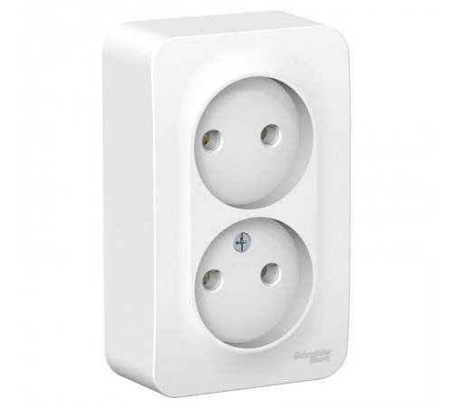 Blanca Белый О/У с изолирующей пластиной Розетка 2-ая без заземления без шторок 16А, 250В  BLNRA000211  SE
