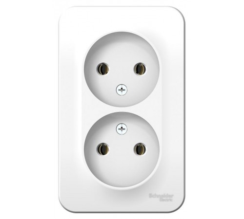 Blanca Белый О/У с изолирующей пластиной Розетка 2-ая без заземления без шторок 16А, 250В  BLNRA000211  SE