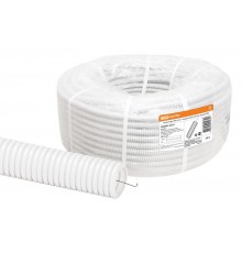Труба гибкая гофрированная ПВХ d 32 с зондом (50 м) легкая, белая  SQ0401-0332  TDM