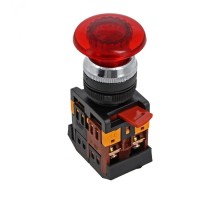 Кнопка AELA-22 "Грибок" красная с подсветкой NO+NC 220В EKF PROxima  pbn-aela-1r-220  EKF