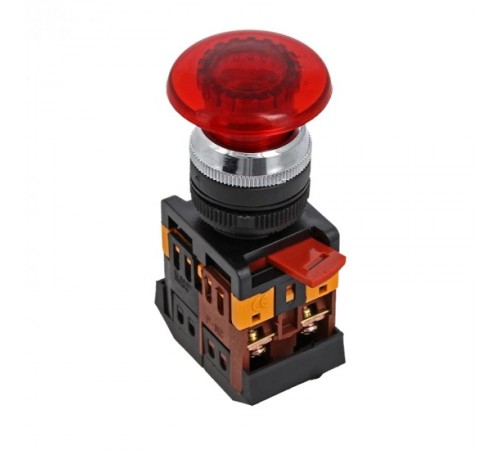 Кнопка AELA-22 "Грибок" красная с подсветкой NO+NC 220В EKF PROxima  pbn-aela-1r-220  EKF