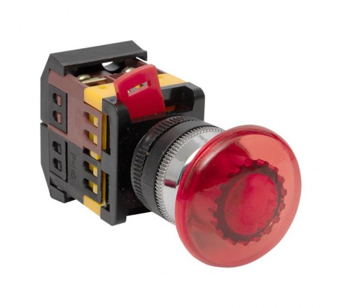 Кнопка AELA-22 "Грибок" красная с подсветкой NO+NC 220В EKF PROxima  pbn-aela-1r-220  EKF