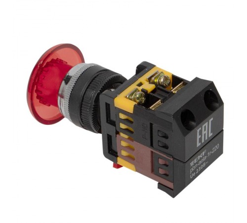 Кнопка AELA-22 "Грибок" красная с подсветкой NO+NC 220В EKF PROxima  pbn-aela-1r-220  EKF