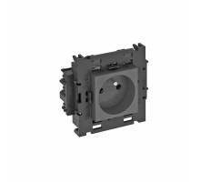 Розетка одинарная 0° Modul45connect франц. стандарт, 250 В, 16A (черный) (STD-F0C8 SWGR1)  6120610  OBO Bettermann