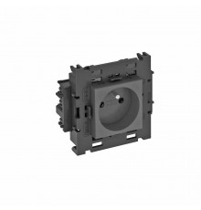 Розетка одинарная 0° Modul45connect франц. стандарт, 250 В, 16A (черный) (STD-F0C8 SWGR1)  6120610  OBO Bettermann