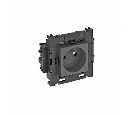 Розетка одинарная 0° Modul45connect франц. стандарт, 250 В, 16A (черный) (STD-F0C8 SWGR1)  6120610  OBO Bettermann