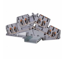 Клемма двухуровневая, зажим push-in, 8 точек подключения, уровни соединены перемычкой, 2.5 кв.мм, серая  VPRTT-2.5S-QT-PV  DKC