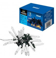 Гирлянда светодиодная  "Свечки"  ULD-S0400-020/SGA WARM WHITE IP20 CANDLES   4м. 20 светодиодная . 3000К шнур зел.  UL-00005468  Uniel