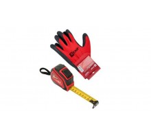 Рулетка измерительная РС-10 (5 м х 25 мм) Autostop Магнит + Перчатки PROFI EKF Expert  rs-10-5-25-set-01  EKF