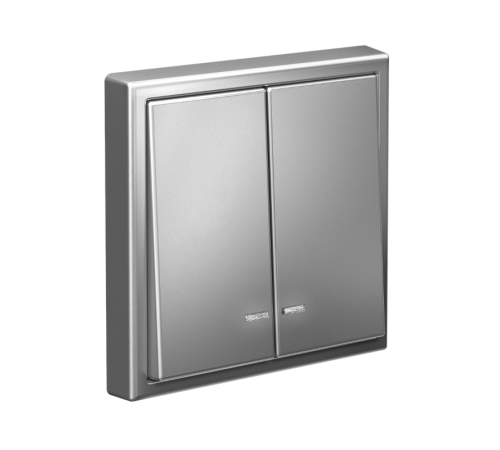 ArtGallery Сталь Выключатель 2-клавишный с подсветкой, сх.5а, 10АХ, механизм  GAL000953  SE