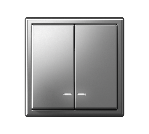 ArtGallery Сталь Выключатель 2-клавишный с подсветкой, сх.5а, 10АХ, механизм  GAL000953  SE