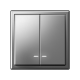 ArtGallery Сталь Выключатель 2-клавишный с подсветкой, сх.5а, 10АХ, механизм  GAL000953  SE